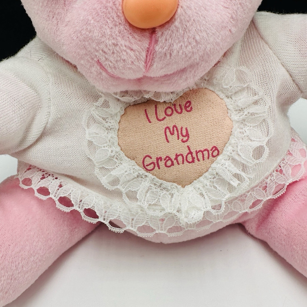Precious Moments Tender Tails 'I Love My Grandma' Pink Teddy Bear Beanbag w/ Tag - Picture 3 of 11